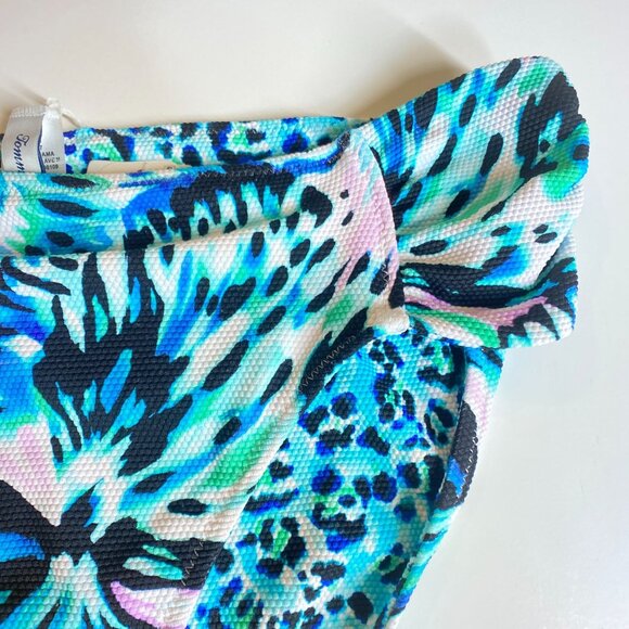 NWT High-Waist Reversible Bikini Bottoms - Tropical & Leopard Print, Size Medium - Picture 7 of 10